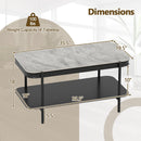 2-Tier Modern Rectangular Coffee Table with Sintered Stone Top