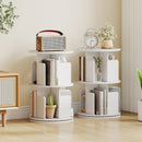 2-Tier Rotating Bookshelf with Dividers and Anti-falling Baffles