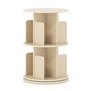2-Tier Rotating Bookshelf with Dividers and Anti-falling Baffles
