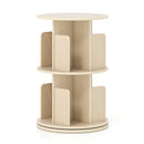 2-Tier Rotating Bookshelf with Dividers and Anti-falling Baffles