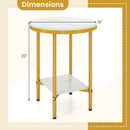 2-Tier Round Coffee Table with Storage Shelf
