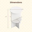 Round Side Table with Storage Shelf, 2-Tier White
