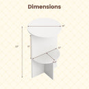 Round Side Table with Storage Shelf, 2-Tier White
