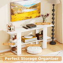2-Tier TV Stand with Storage for TVs up to 55 Inch Console Table with Open Shelf