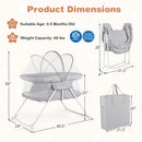 2 in 1 Baby Bassinet with Rocking Motion Foldable Bedside Sleeper with Breathable Mesh