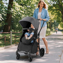 2-in-1 Baby Stroller with Bassinet Mode and Reversible Seat