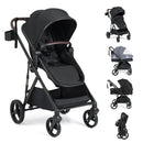 2 in 1 Baby Stroller with Bassinet Mode High Landscape with Reversible Seat and Canopy
