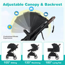 2 in 1 Baby Stroller with Bassinet Mode High Landscape with Reversible Seat and Canopy