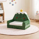 2-in-1 Convertible Kids Sofa to Lounger with Christmas Patterns