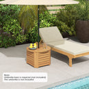 2-in-1 Outdoor Side Table with Storage Acacia Wood Slatted Coffee Table Square and Round Slatted End Storage Box