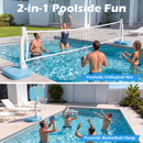 Pool Basketball Hoop and Volleyball Net 2-in-1 Combo Set