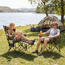 Reclining Camping Chair with Adjustable Backrest & Footrest