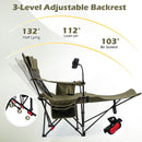 Reclining Camping Chair with Adjustable Backrest & Footrest