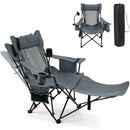 Reclining Camping Chair with Adjustable Backrest & Footrest
