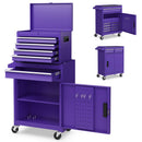 2-in-1 Tool Chest and Cabinet with 5 Sliding Drawers-Black