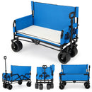 2-in-1 Collapsible Wagon Bench Seat with Adjustable Handle