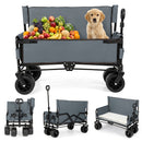2-in-1 Collapsible Wagon Bench Seat with Adjustable Handle