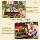 2-in-1 Wooden Mud Kitchen & Market Stand with Planter Box