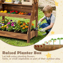 2-in-1 Wooden Mud Kitchen & Market Stand with Planter Box