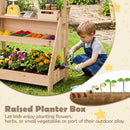 2-in-1 Wooden Mud Kitchen & Market Stand with Planter Box
