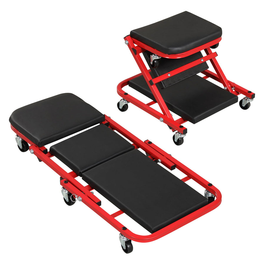 2-in-1 Z-Shaped Rolling Garage Stool 36