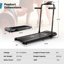 2 in 1 Folding Treadmill with Incline with Remote Control