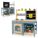 2-In-1 Outdoor Mud Kitchen with Faucet and Extra Chalkboard