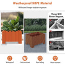 2 Pack Rectangular Planter Box with Drainage Gaps for Front Porch Garden Balcony