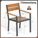 Acacia Wood Patio Dining Chairs Set of 2 with Armrests