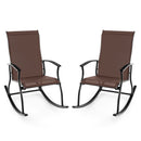 2 Pieces Outdoor Rocking Chairs with Breathable Backrest