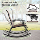 2 Pieces Outdoor Rocking Chairs with Breathable Backrest
