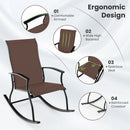 2 Pieces Outdoor Rocking Chairs with Breathable Backrest