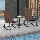 2 Pieces Outdoor Rocking Chairs with Breathable Backrest