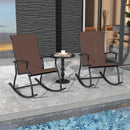 2 Pieces Outdoor Rocking Chairs with Breathable Backrest