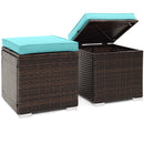 2 Pieces Patio Ottoman with Hidden Storage Space-Mix Grey