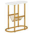 2-tier Oval Narrow Bedside End Table