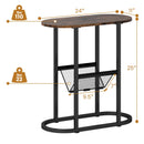 2-tier Oval Narrow Bedside End Table