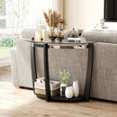 2-tier Tempered Glass Console Table with Clear Glass Top and Open Shelf