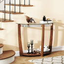 2-tier Tempered Glass Console Table with Clear Glass Top and Open Shelf