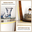 2-tier Tempered Glass Console Table with Clear Glass Top and Open Shelf
