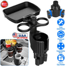 4-in-1 Car Cup Holder Tray Food Table Phone Hold Car Expander Detachable 360 Degree Rotatable Expandable Base Car Desk
