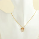 Christmas Necklace, Santa, Snowman, Rhinestones