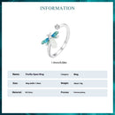 Pure Silver Night Glow Bee Open Ring
