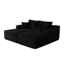 Sectional Couch with Double Chaise Lounge and Cup Holders