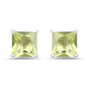 2.00 Carat Genuine Peridot .925 Sterling Silver Earrings