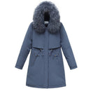 Womens Mid-length Padded Winter Parka Coat