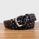 Vintage Woven Vegetable-Tanned Leather Belt