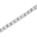 14K White Gold 3.0 Cttw Lab Grown Diamond Illusion-Set Miracle Plate Tennis Bracelet (F-G Color, VS1-VS2 Clarity) - Size 7.25"