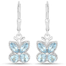2.60 Carat Genuine Blue Topaz .925 Sterling Silver Earrings