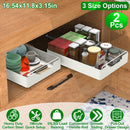 2Pcs Pull Out Cabinet Organizers Sliding Shelf Spice Rack Carbon Steel Roll Out Drawers Fixed with Adhesive Nano Film with Handle 55LBS Max Load